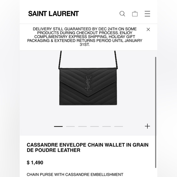 NWT Black YSL cassandre wallet on chain - Picture 11 of 12